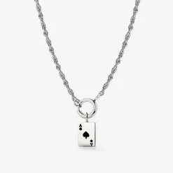 Aced Rope Chain Necklace Set Silber