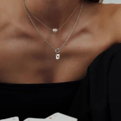 Aced Rope Chain Necklace Set Silber
