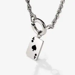 Aced Rope Chain Necklace Set Silber