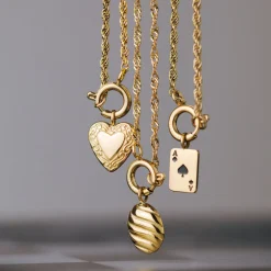 Aced Rope Chain Necklace Set Silber