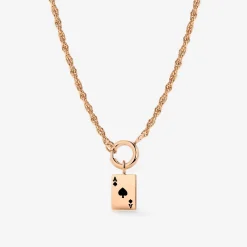 Aced Rope Chain Necklace Set Roségold