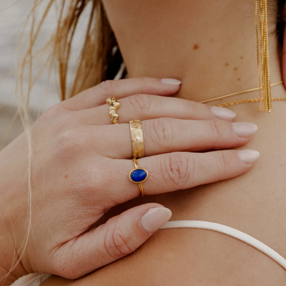 Ammonite Shell Ring Gold