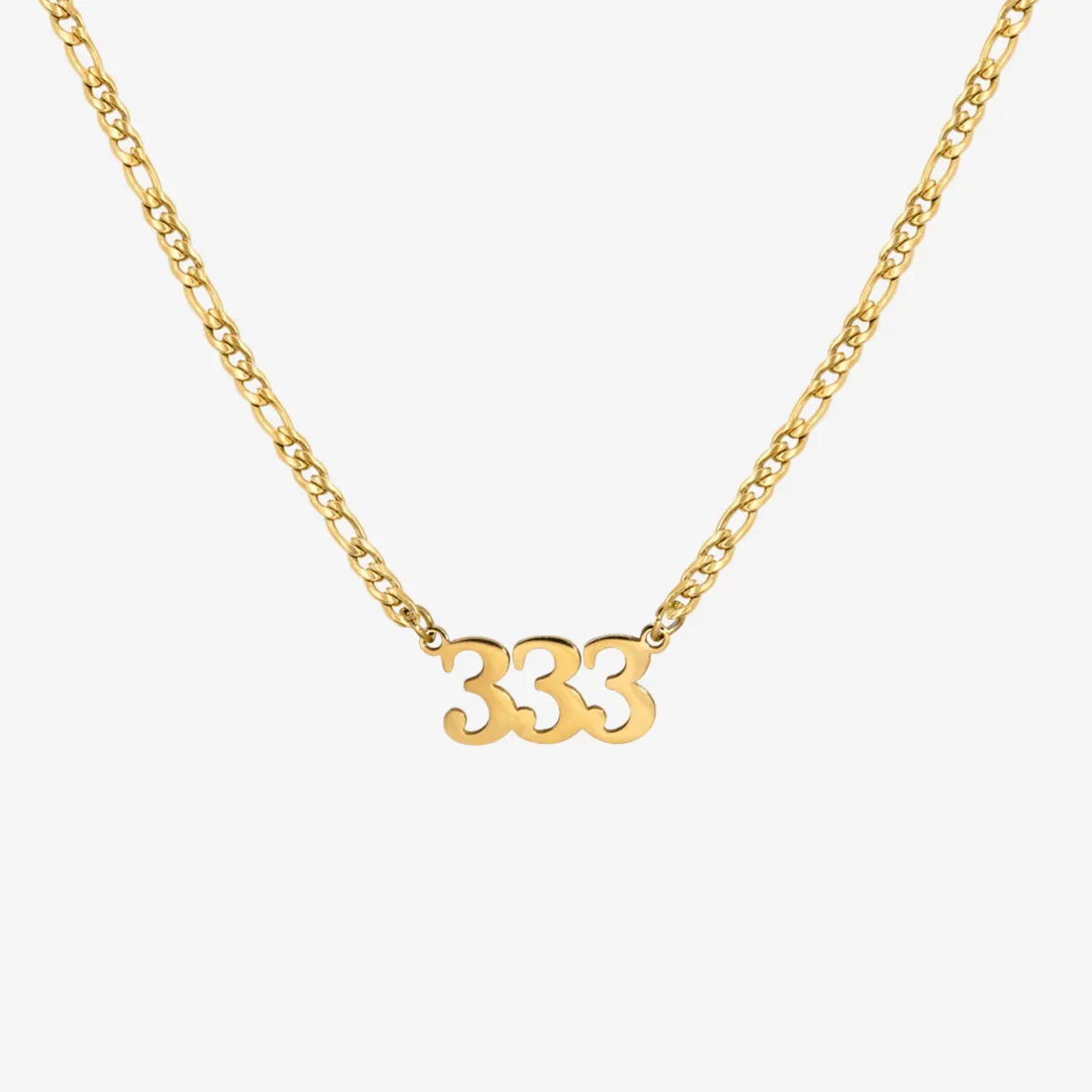 Angel Number Necklace Gold 333
