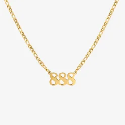 Angel Number Necklace Gold 888