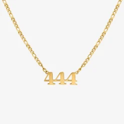 Angel Number Necklace Gold 444