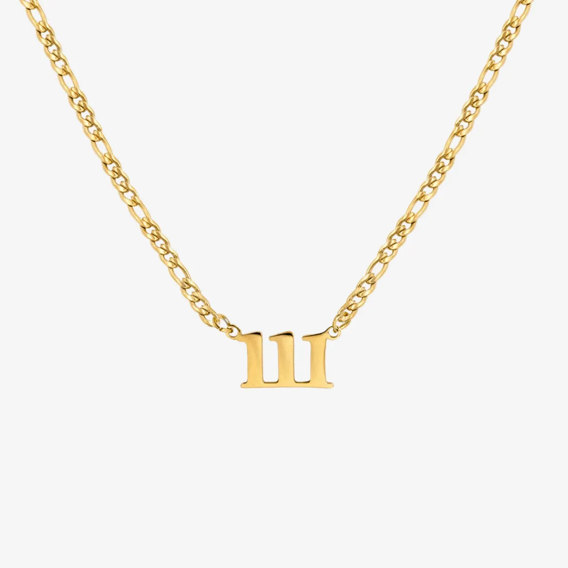 Angel Number Necklace Gold 111