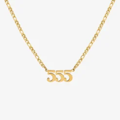 Angel Number Necklace Gold 555
