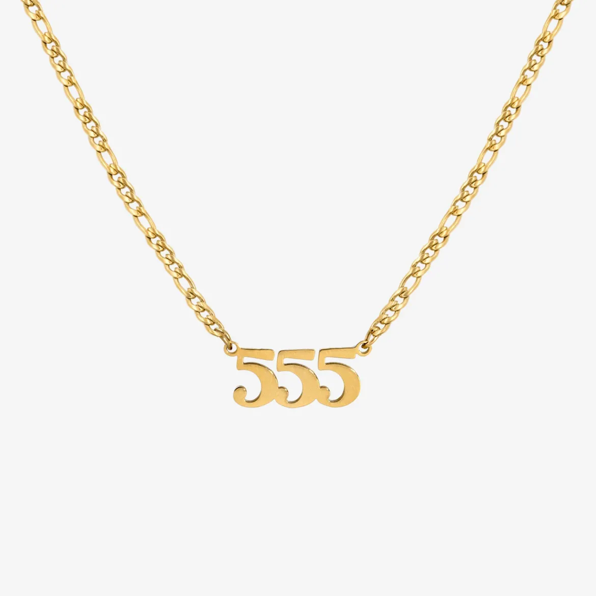 Angel Number Necklace Gold 555