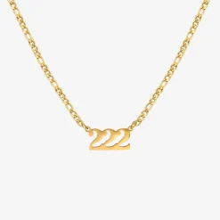Angel Number Necklace Gold 222