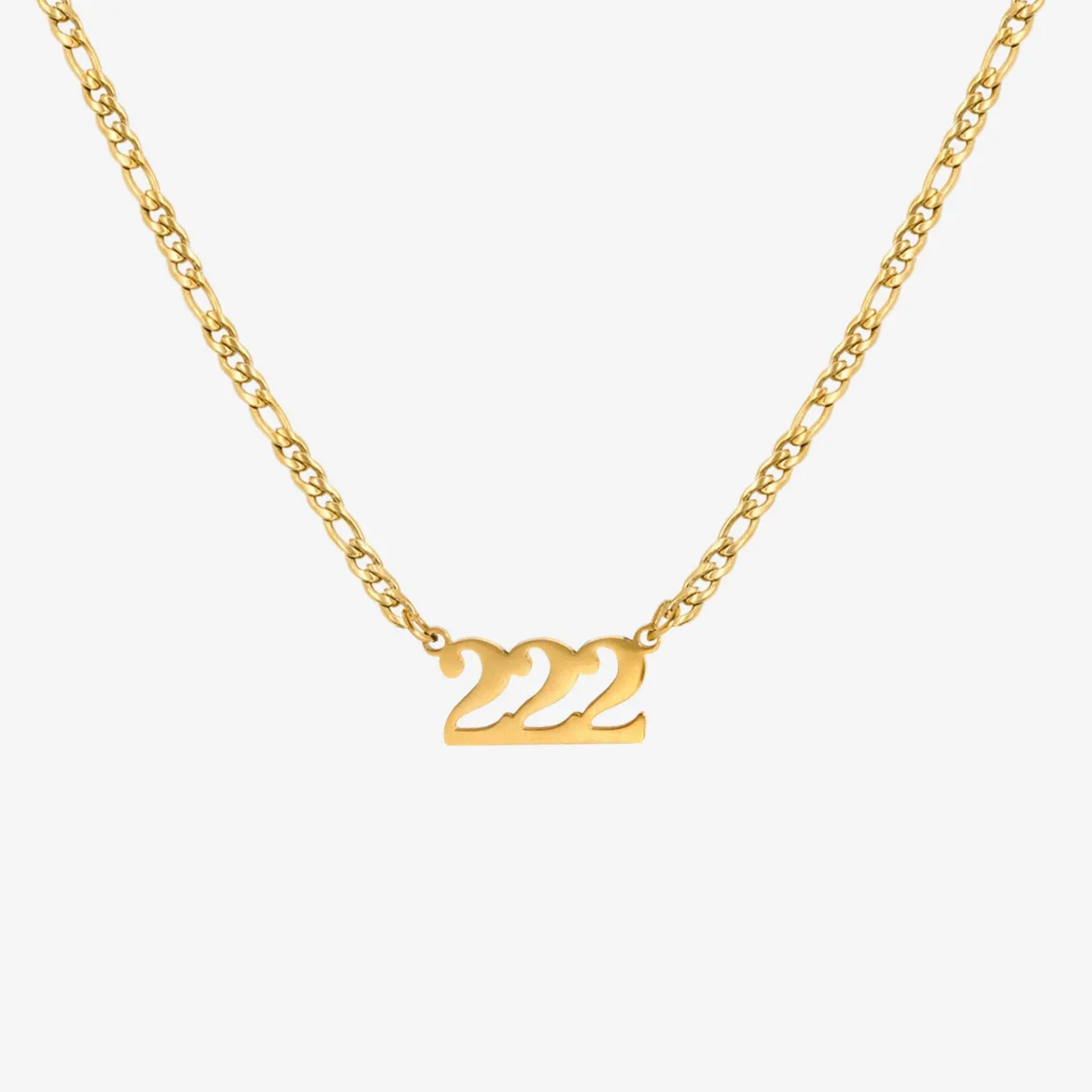 Angel Number Necklace Gold 222