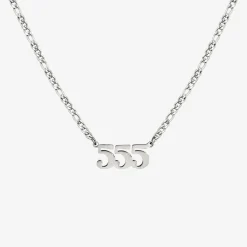 Angel Number Necklace Silber 555