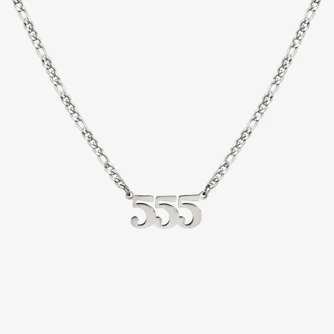 Angel Number Necklace Silber 555