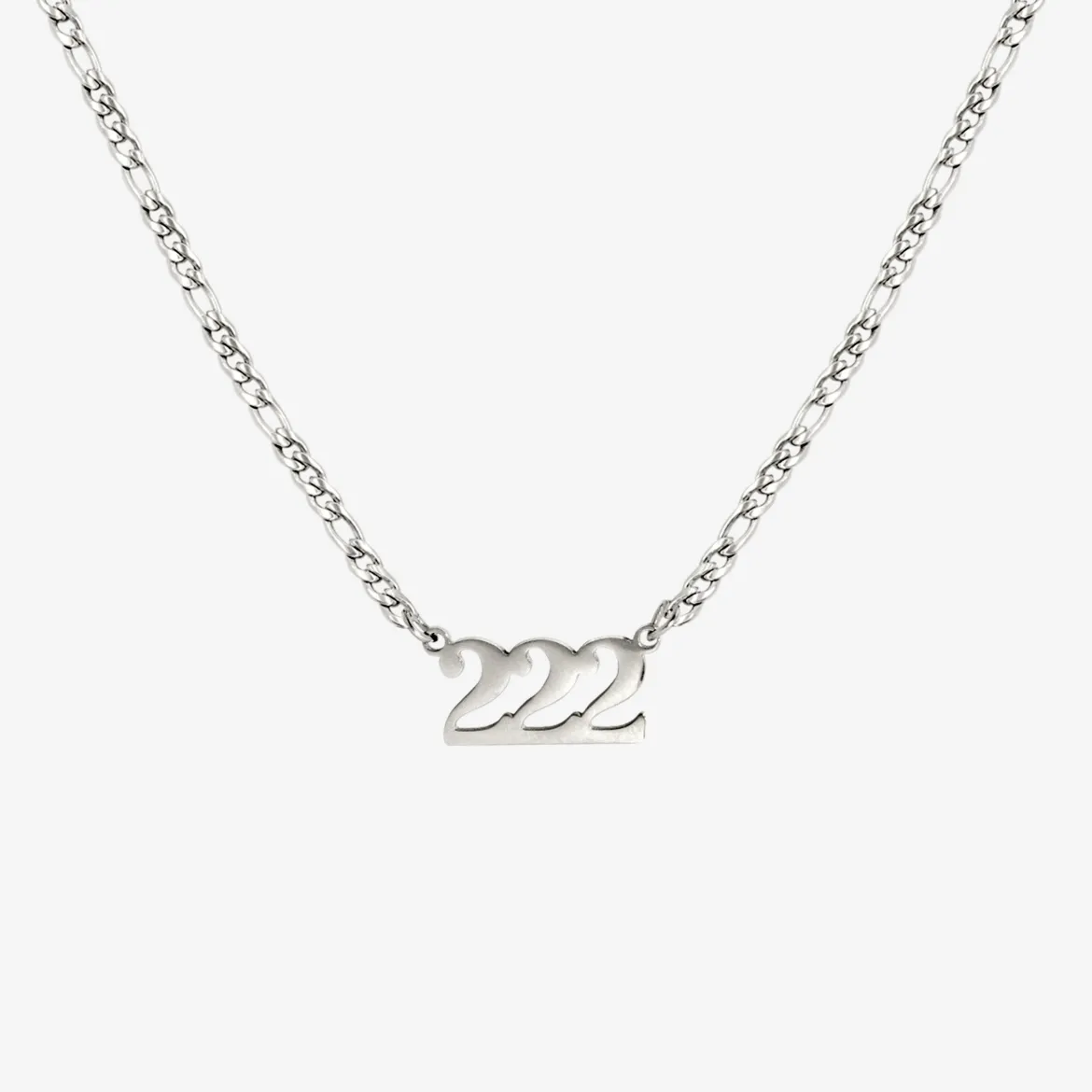 Angel Number Necklace Silber 222