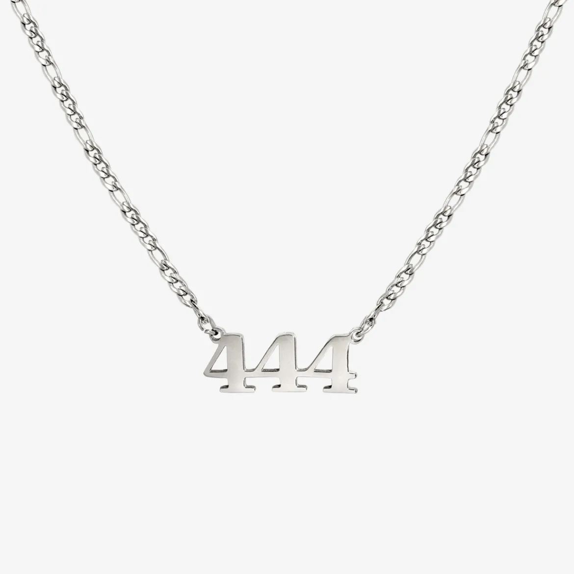 Angel Number Necklace Silber 444
