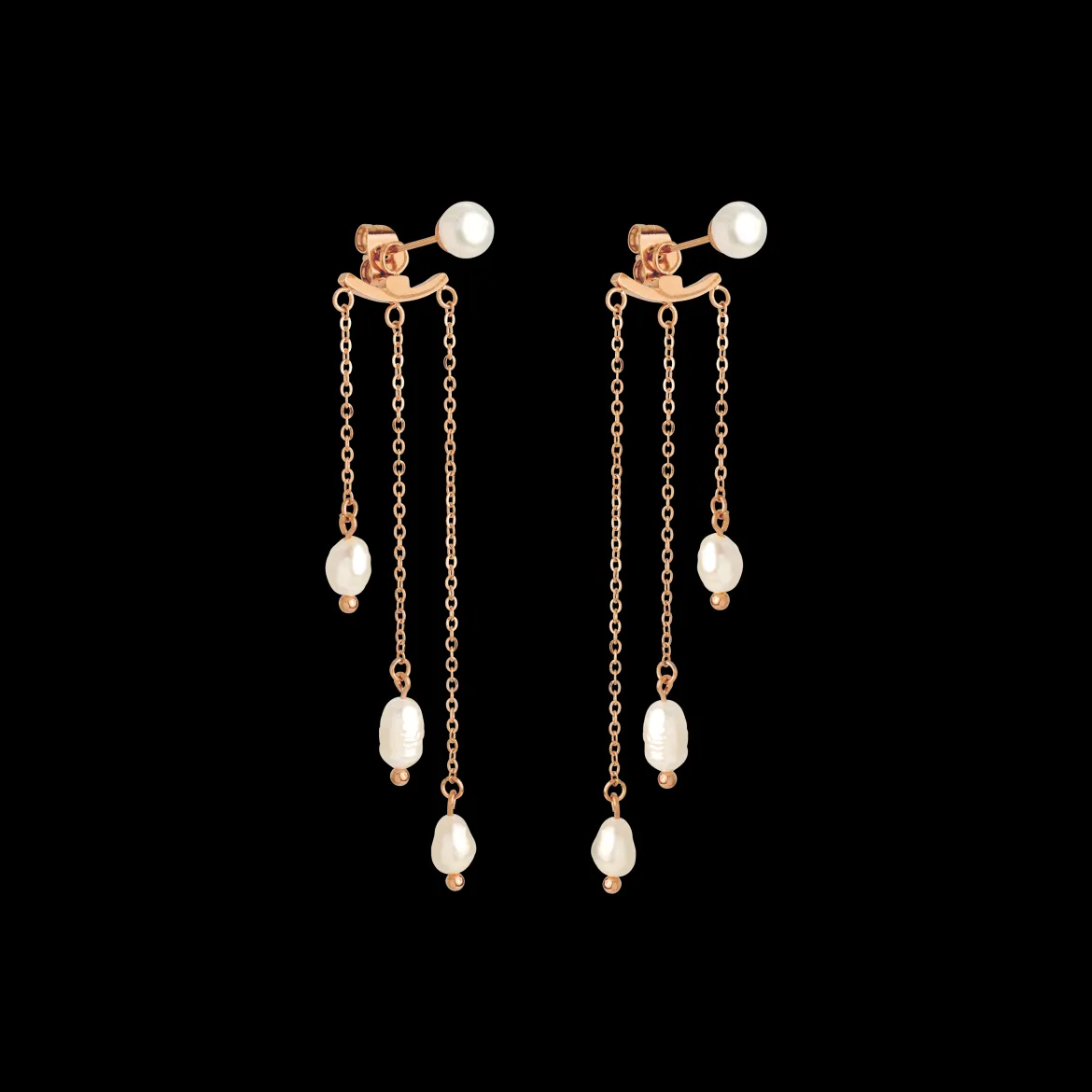 Annas Sparkle Pearl Studs Roségold