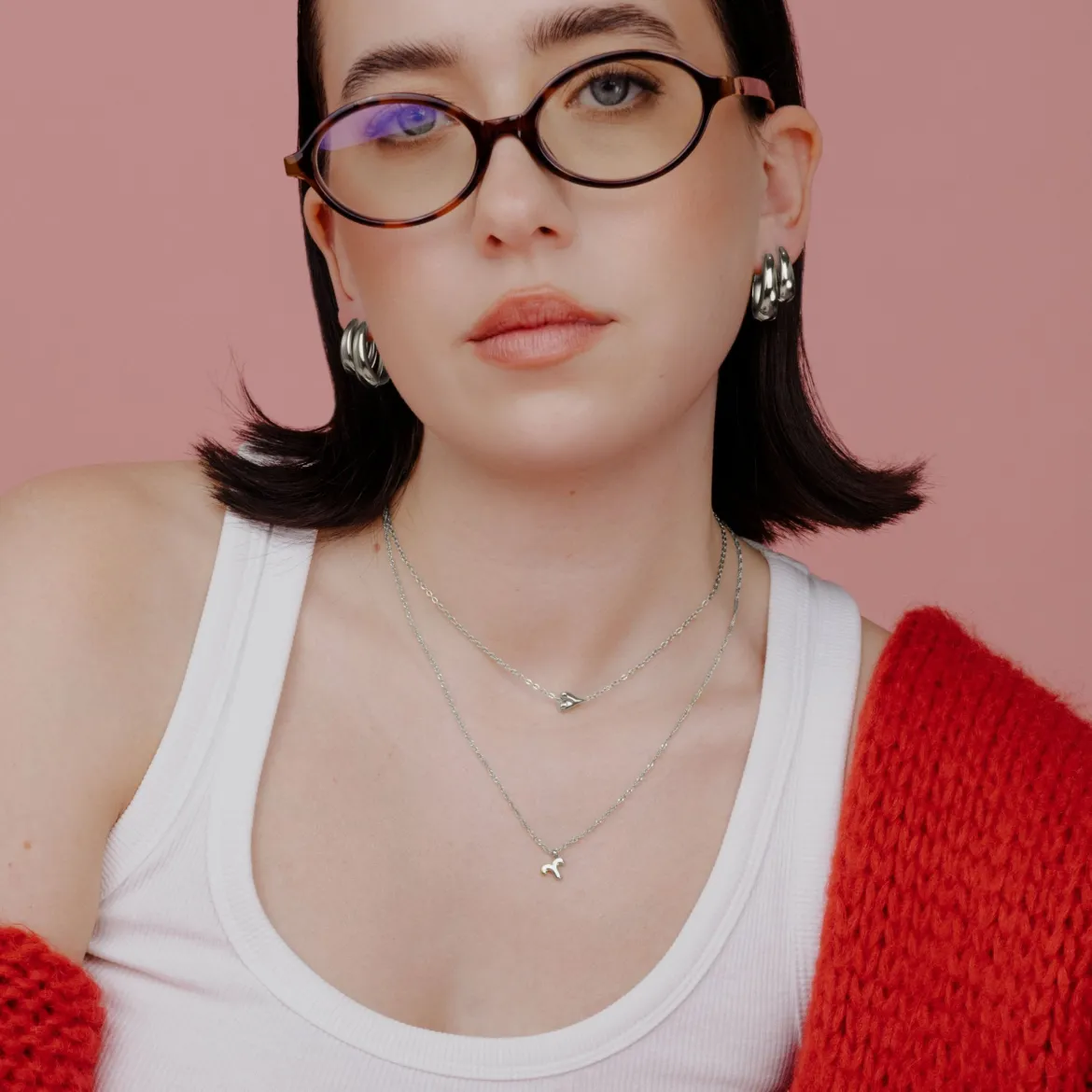 Aries Bubble Necklace Silber