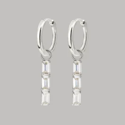Baguette Bundle Hoop Set Small Silber