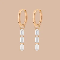 Baguette Bundle Hoop Set Small Roségold