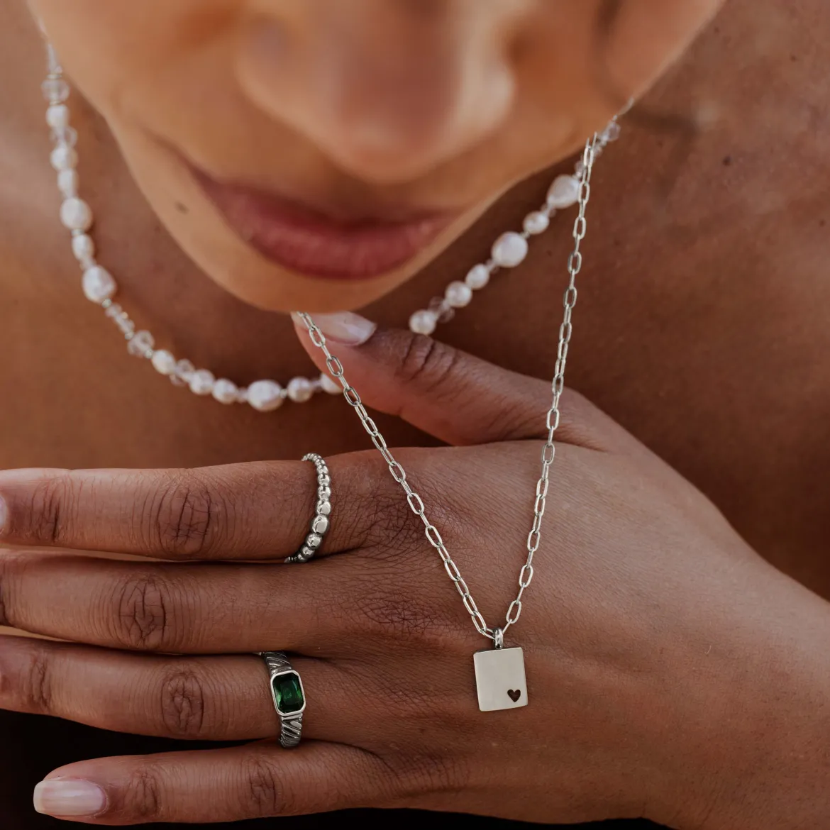 Beady Ring Silber