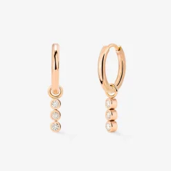 Bezel Bling Hoop Set Small Roségold