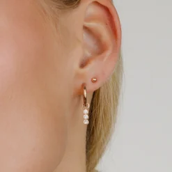 Bezel Bling Hoop Set Small Roségold