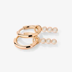 Bezel Bling Hoop Set Small Roségold