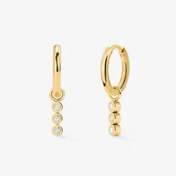 Bezel Bling Hoop Set Small Gold