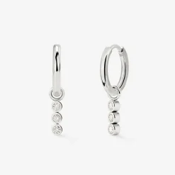 Bezel Bling Hoop Set Small Silber