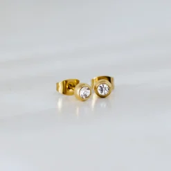 Bezel Bling Studs Silber