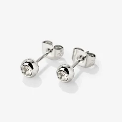 Bezel Bling Studs Silber