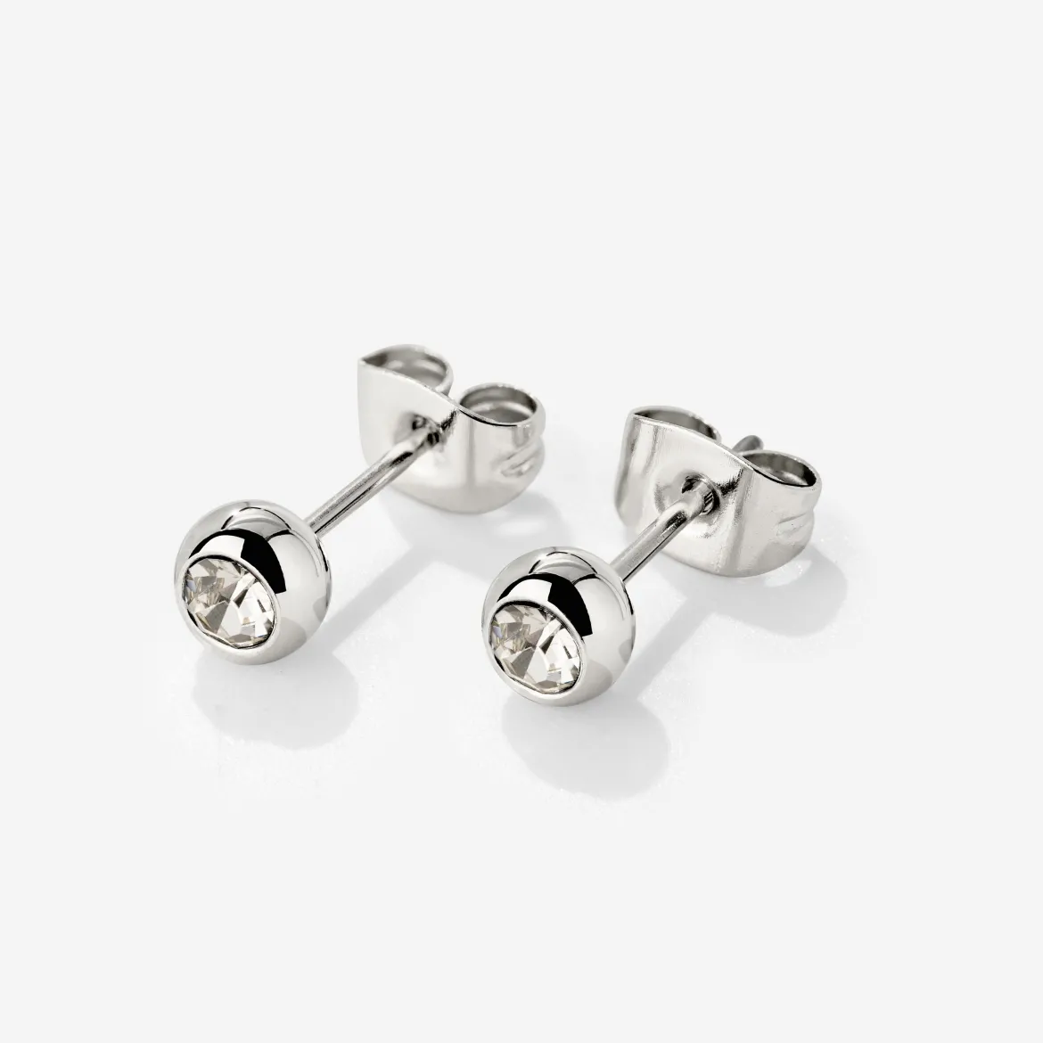 Bezel Bling Studs Silber