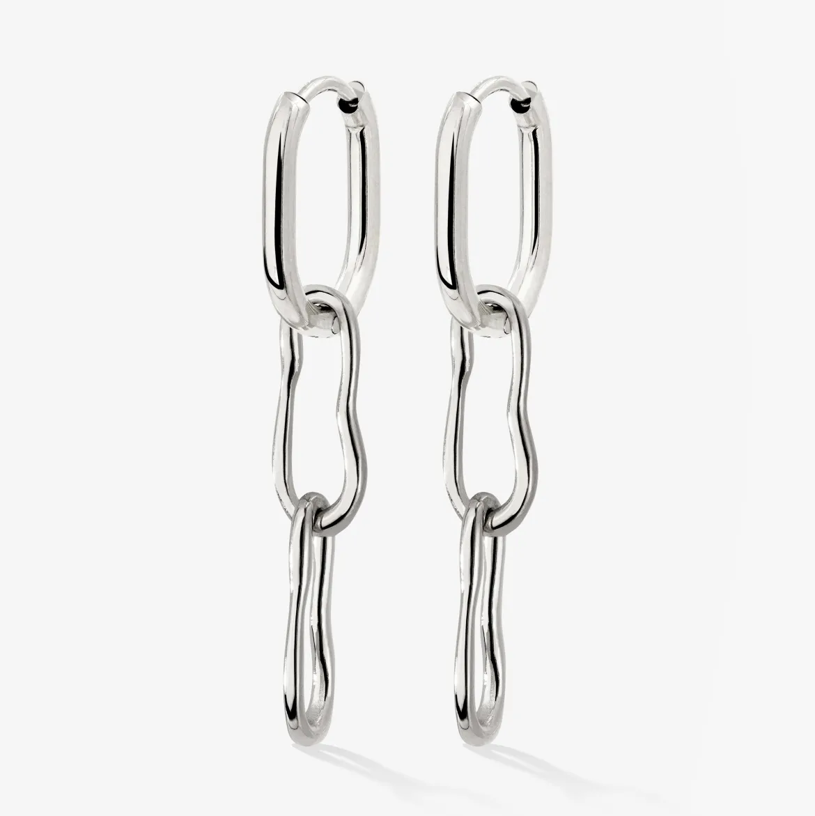 Blending Duo Oval Hoop Set Baby Silber