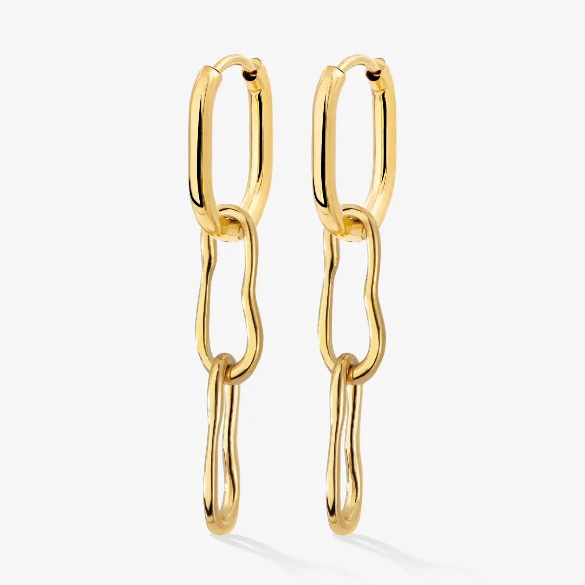 Blending Duo Oval Hoop Set Baby Gold