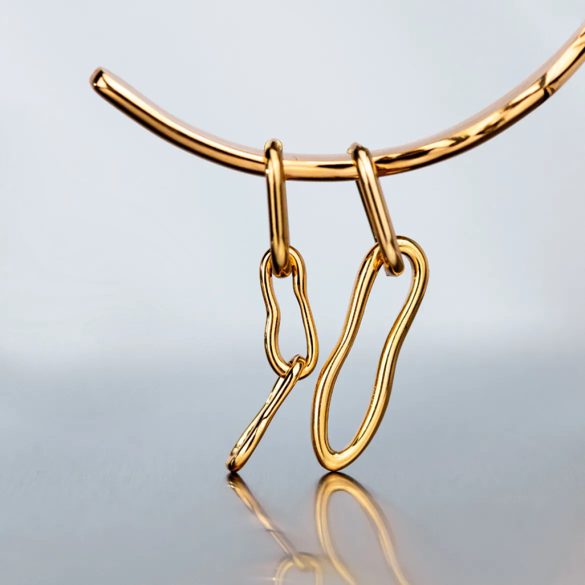 Blending Shapes Oval Hoop Set Baby Gold