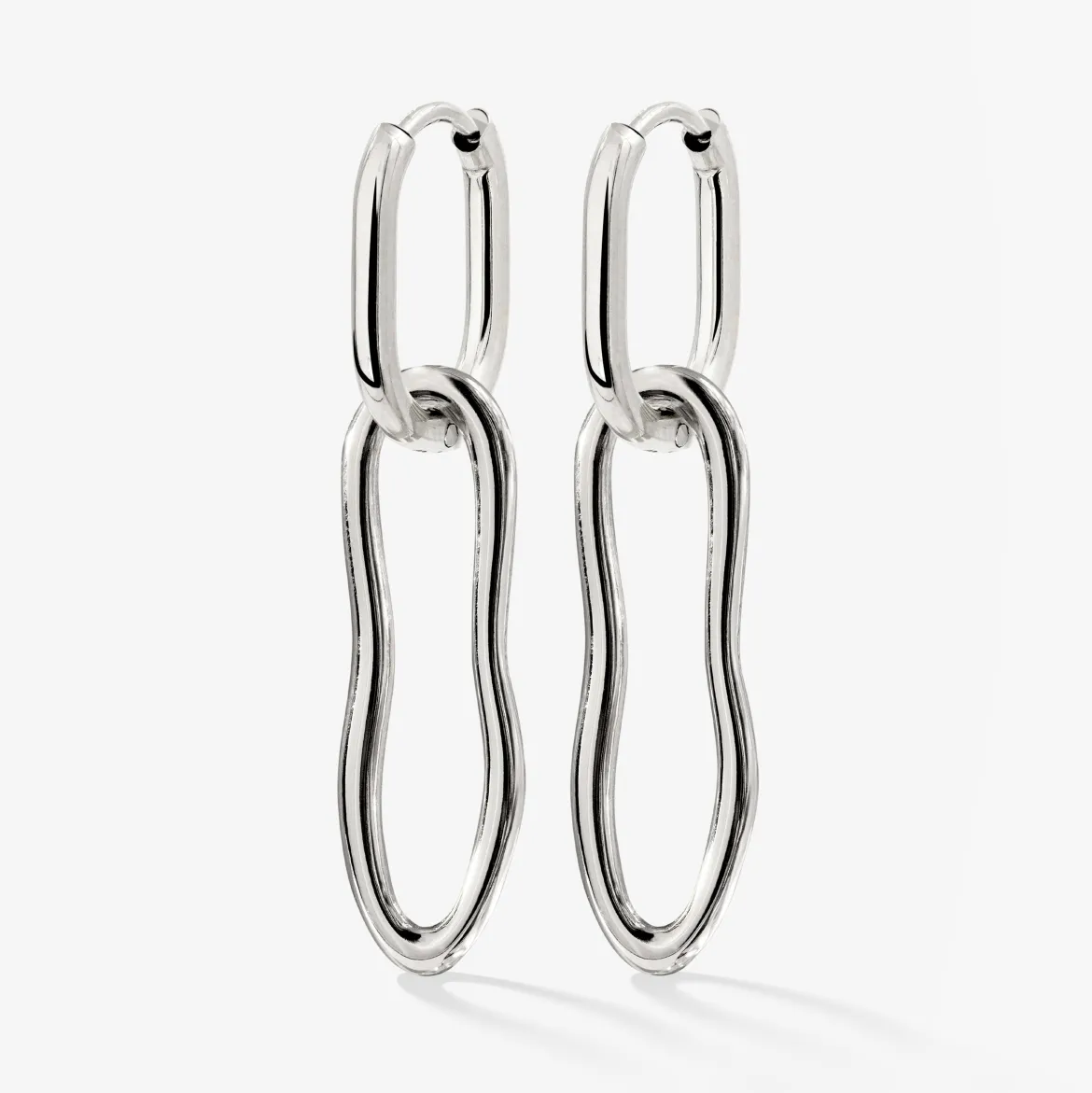 Blending Shapes Oval Hoop Set Baby Silber