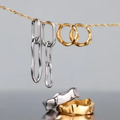 Blending Shapes Oval Hoop Set Baby Silber
