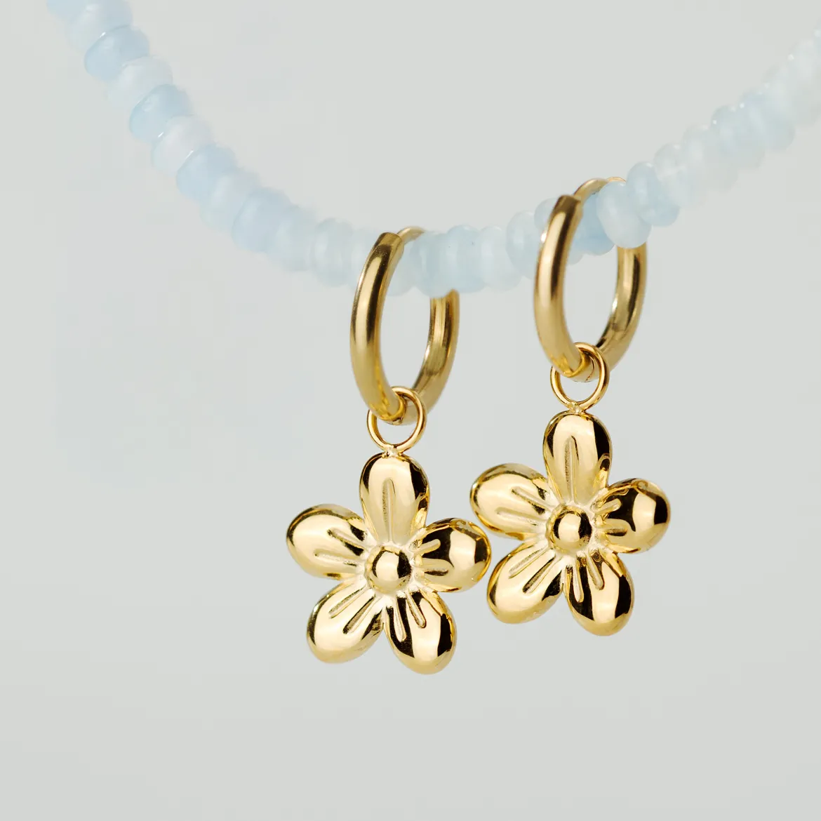 Blossom Hoop Set Small Gold