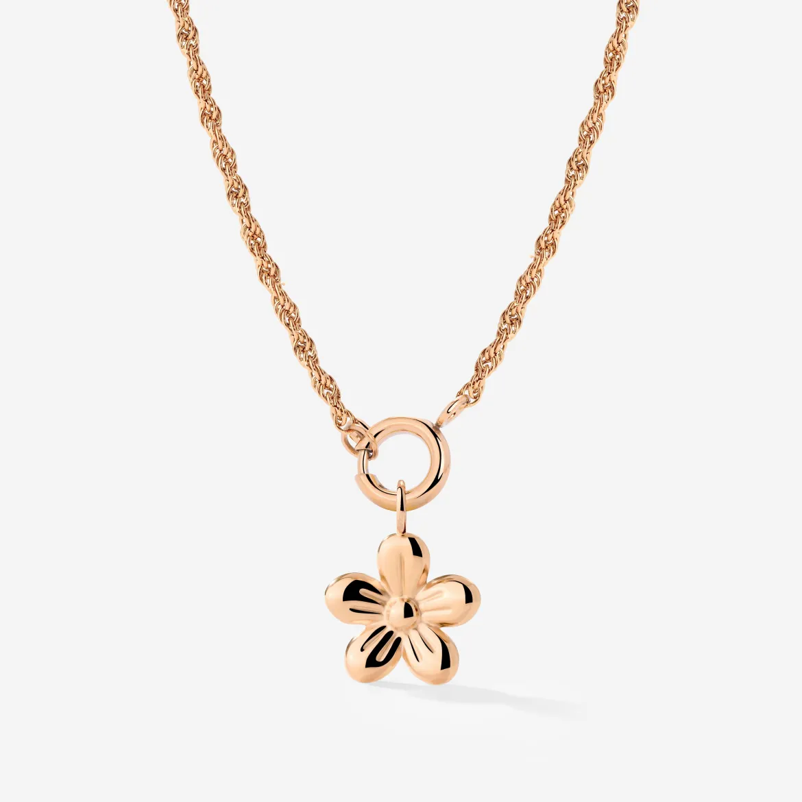 Blossom Rope Chain Necklace Set Roségold