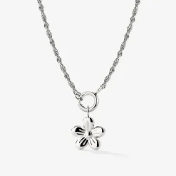 Blossom Rope Chain Necklace Set Silber