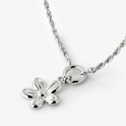 Blossom Rope Chain Necklace Set Silber