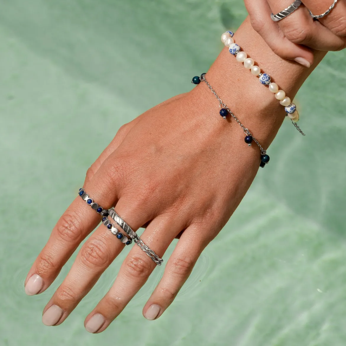 Blue Bay Ring Silber