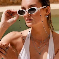 Blue Bay Sunglasses Chain Silber
