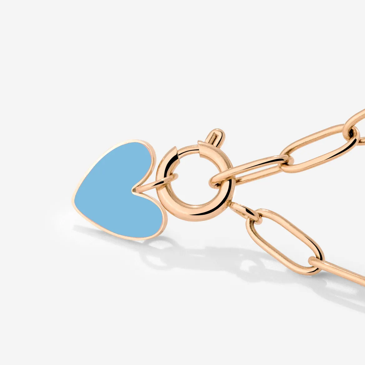Blue Heart Oval Links Necklace Set Roségold