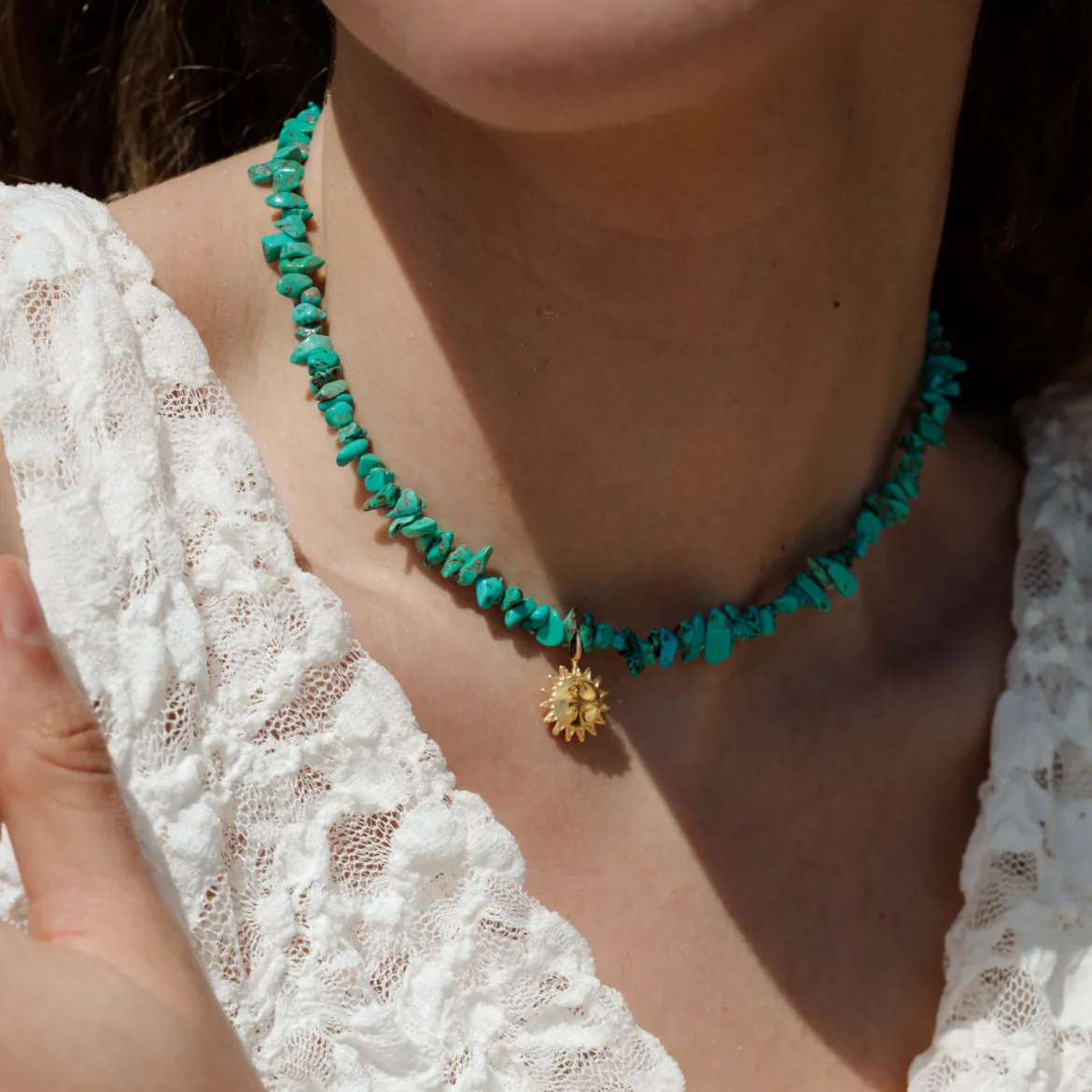 Blue Lagoon Necklace Gold