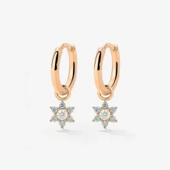 Blue Petal Hoop Set Small Roségold