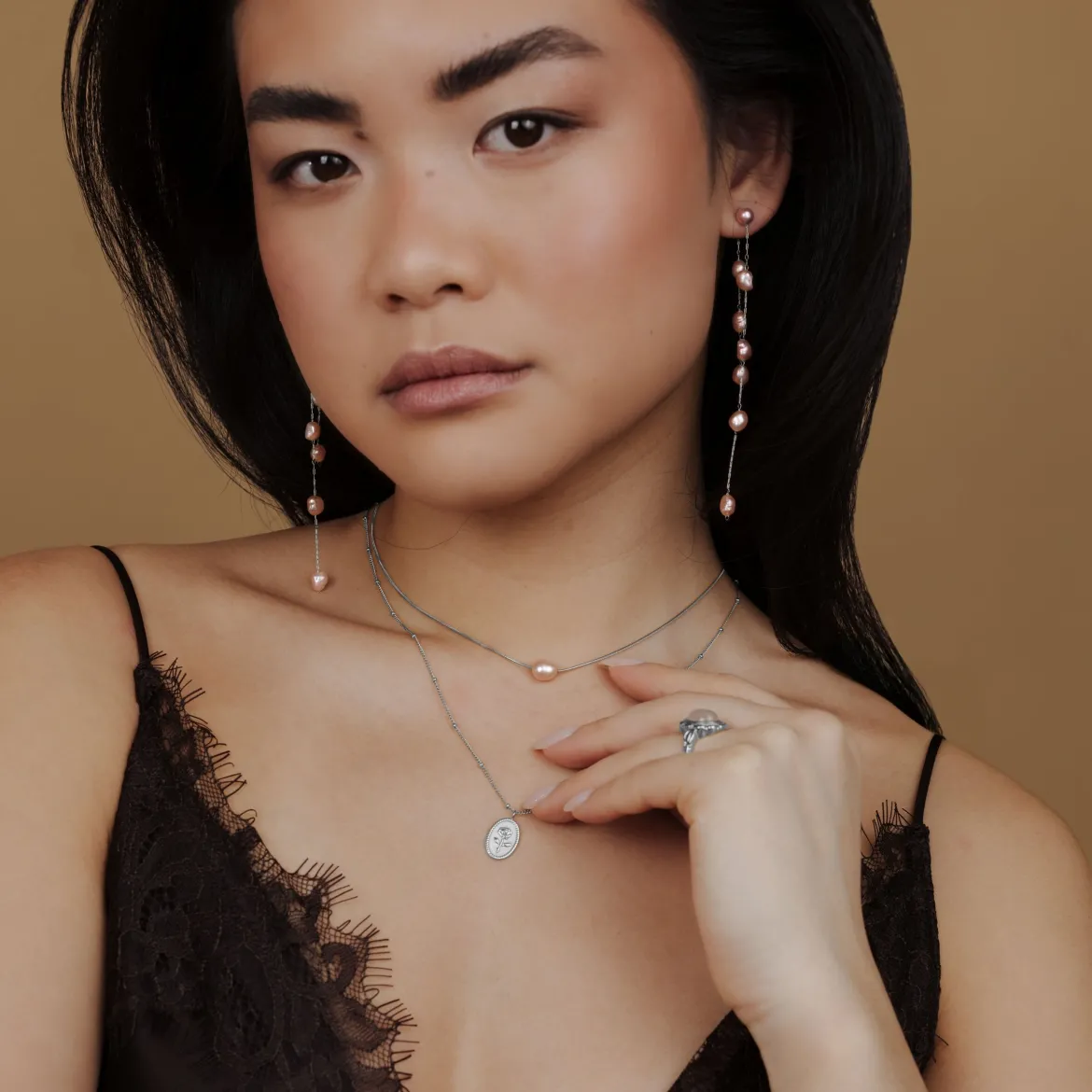 Blush Pearl Choker Silber
