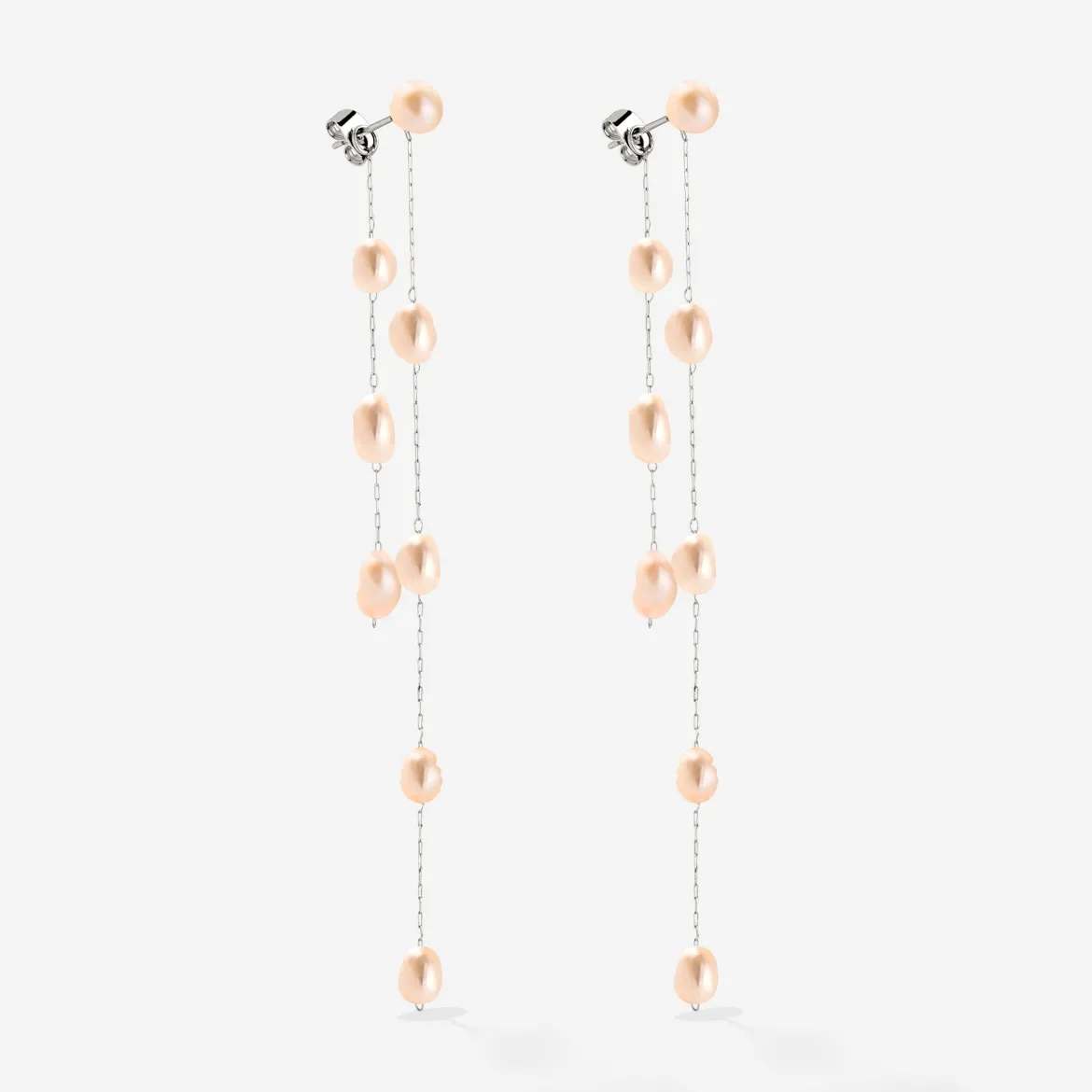 Blush Pearl Fall Earrings Silber