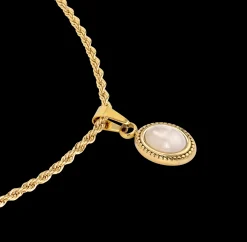 Blush Quartz Necklace Gold