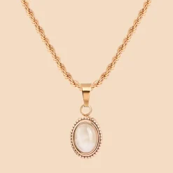 Blush Quartz Necklace Roségold