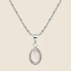 Blush Quartz Necklace Silber